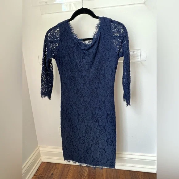 Diane Von Furstenberg Dresses Dvf Navy Lace Dress Poshmark